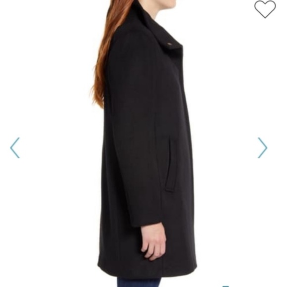 Cole Haan Wool Blend Coat NWT Black Sz 8 - Picture 3 of 9